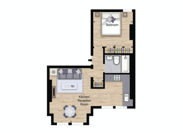 Floor Plan Image for 1 Bedroom Apartment to Rent in Ravenscourt Park, London W6