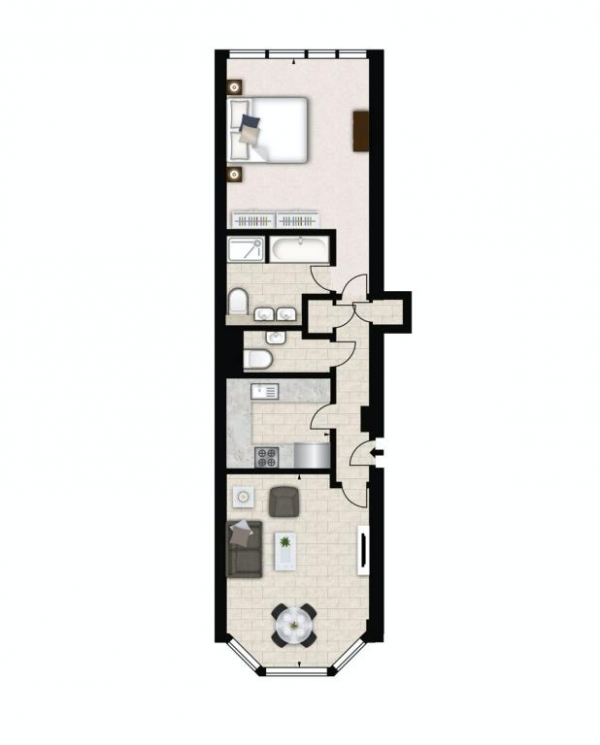 Floor Plan Image for 1 Bedroom Apartment to Rent in Young Street, London