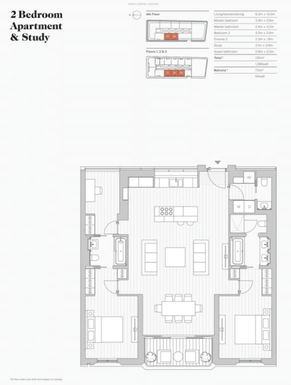 Floor Plan Image for 2 Bedroom Flat for Sale in Marylebone Lane, London, W1U