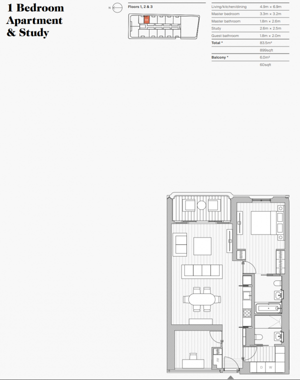 Floor Plan Image for 1 Bedroom Flat for Sale in Marylebone, London, W1U