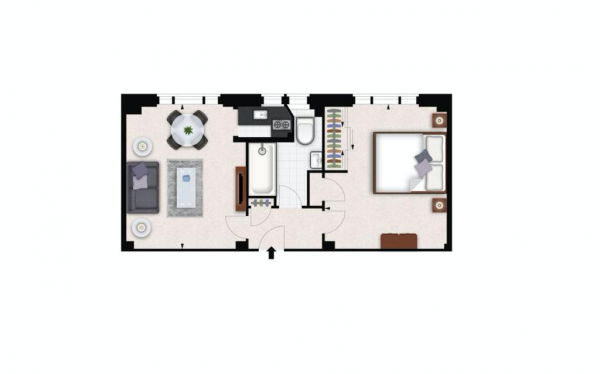 Floor Plan Image for 1 Bedroom Apartment to Rent in Hill Street, London