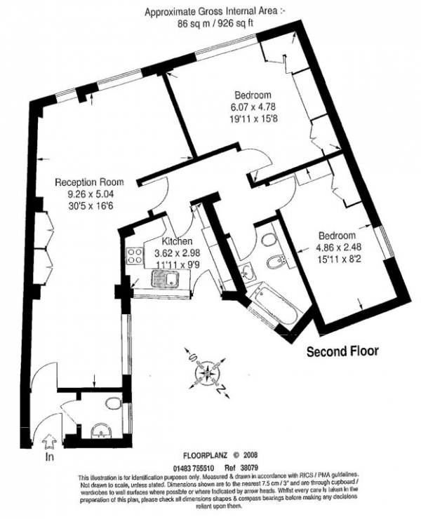 Floor Plan Image for 2 Bedroom Apartment to Rent in Park Road, London