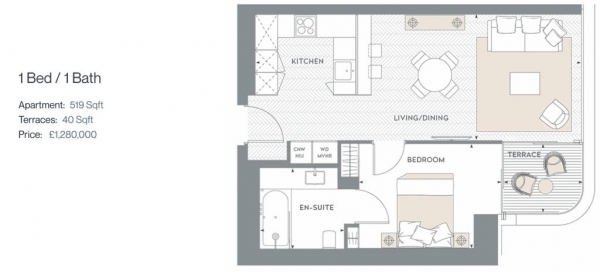 Floor Plan Image for 1 Bedroom Apartment for Sale in Worship Street, London, EC2A