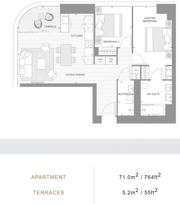 Floor Plan Image for 2 Bedroom Flat for Sale in Worship Street, London, EC2A