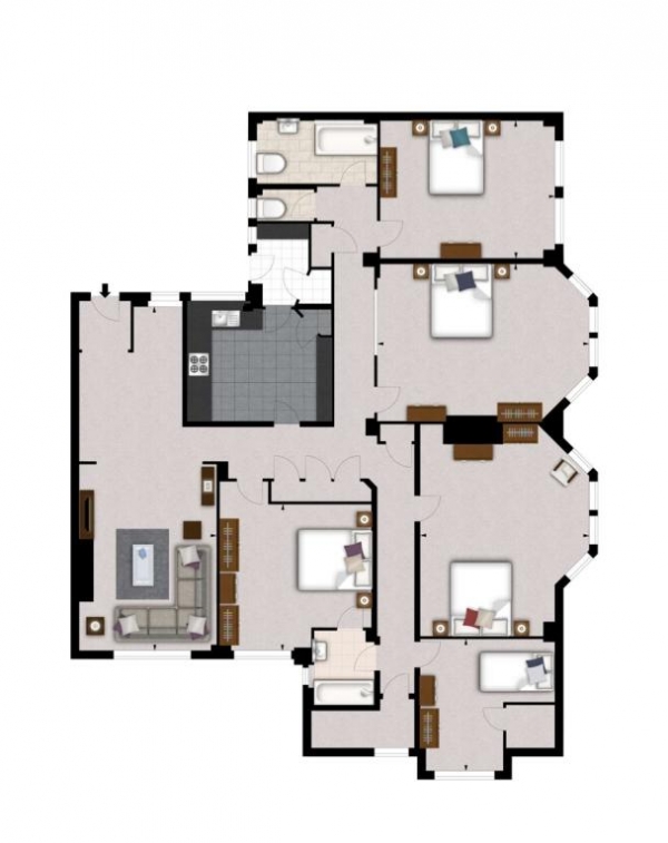 Floor Plan Image for 5 Bedroom Apartment to Rent in 143 Park Road,London