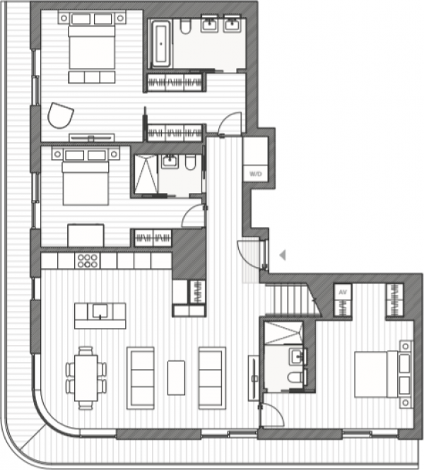 Floor Plan Image for 3 Bedroom Apartment for Sale in Great Portland Street, London, W1W