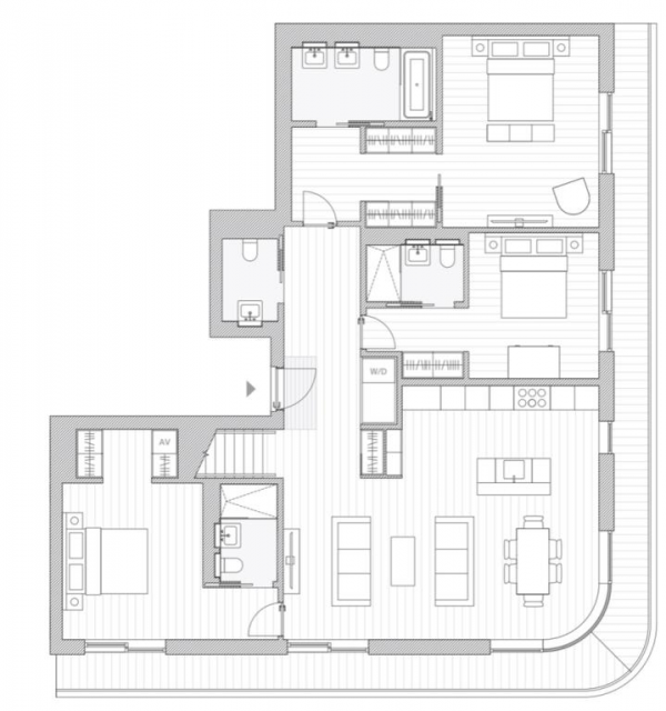 Floor Plan Image for 3 Bedroom Penthouse for Sale in Great Portland Street, London