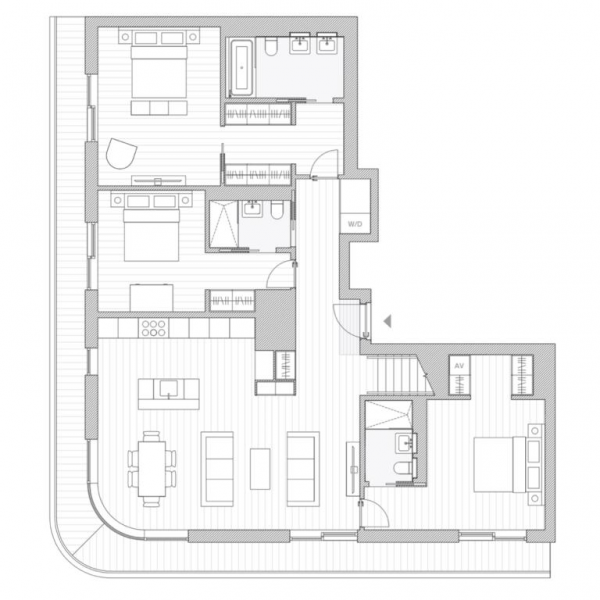Floor Plan Image for 3 Bedroom Penthouse for Sale in Marylebone Lane, London