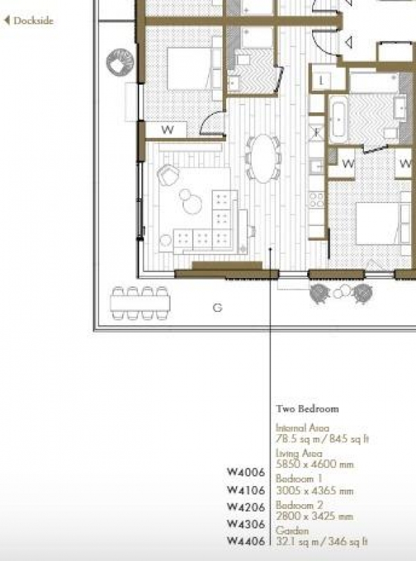 Floor Plan Image for 2 Bedroom Flat for Sale in Wardian, Marsh Wall, London, E14