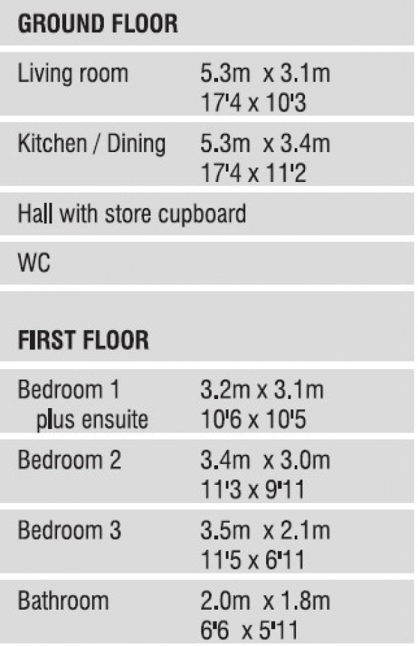 Floor Plan Image for 3 Bedroom Semi-Detached House for Sale in Nightingale Road, Great Barford, Great Barford, Bedford, MK44