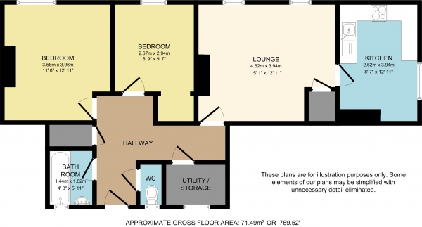 Floor Plan Image for 2 Bedroom Flat for Sale in Rodney House, Cahir Street, London