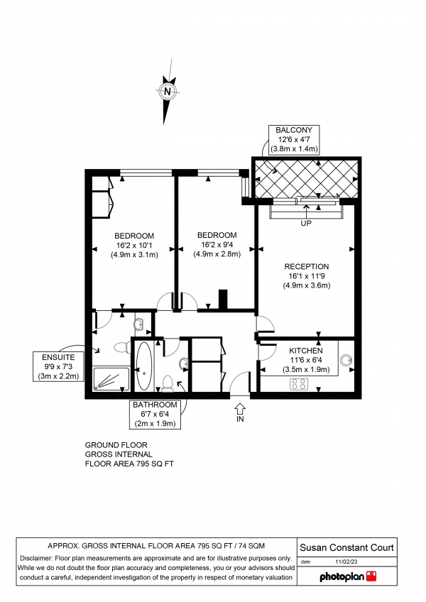 Floor Plan Image for 2 Bedroom Flat for Sale in Susan Constant Court, 14 Newport Avenue, London