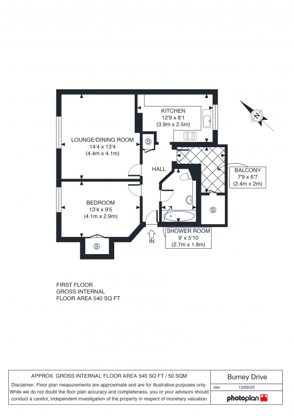 Floor Plan Image for 1 Bedroom Maisonette for Sale in Burney Drive, Loughton, Essex