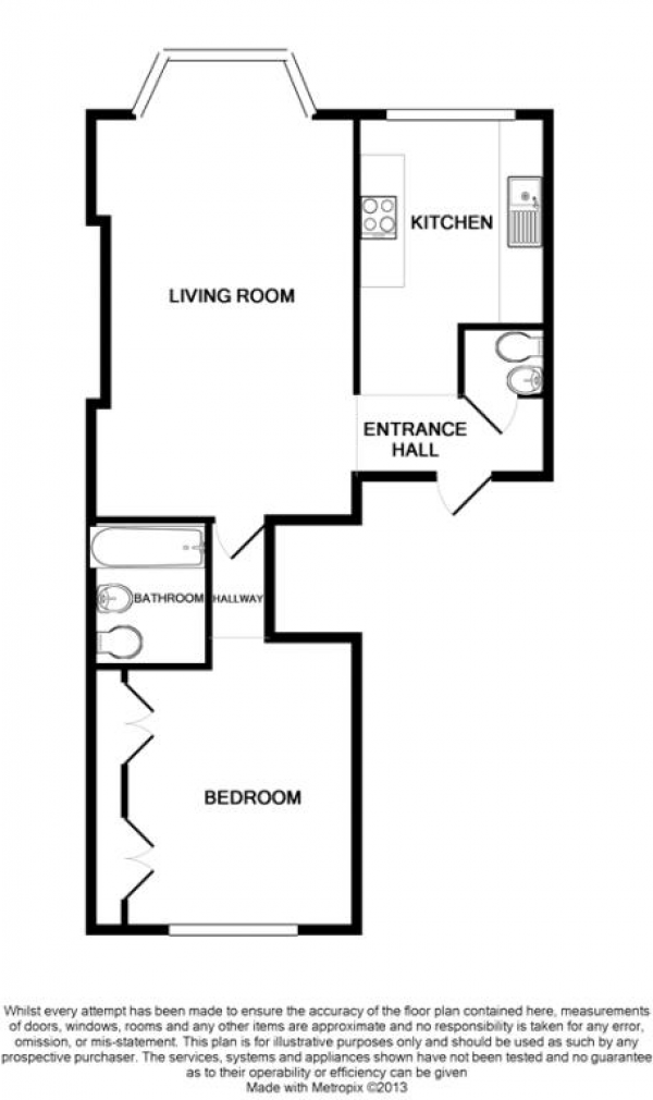 Floor Plan Image for 1 Bedroom Flat for Sale in St Aubyns