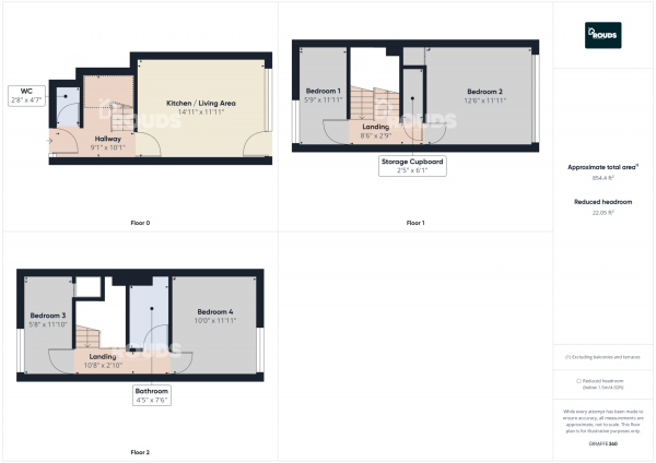 Floor Plan Image for 4 Bedroom Terraced House to Rent in St. Marks Crescent, City Centre, Birmingham, West Midlands,