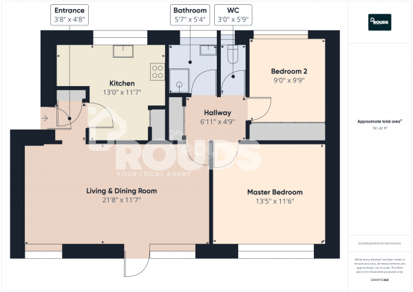 Floor Plan Image for 2 Bedroom Flat to Rent in Michael Court, 115 Bristol Road, Birmingham, West Midlands