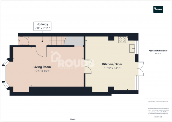 Floor Plan Image for 3 Bedroom Terraced House to Rent in Kings Road, Kingstanding, Birmingham, West Midlands