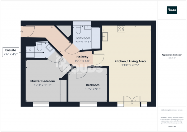 Floor Plan Image for 2 Bedroom Flat for Sale in Ascote Lane, Dickens Heath, Shirley, Solihull, B90 1TZ