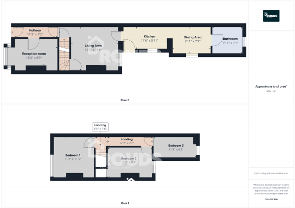 Floor Plan Image for 3 Bedroom Terraced House to Rent in Shenstone Road, Edgbaston, Birmingham, West Midlands