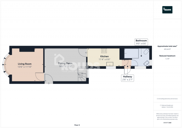 Floor Plan Image for 3 Bedroom End of Terrace House to Rent in Gristhorpe Road, Birmingham, West Midlands