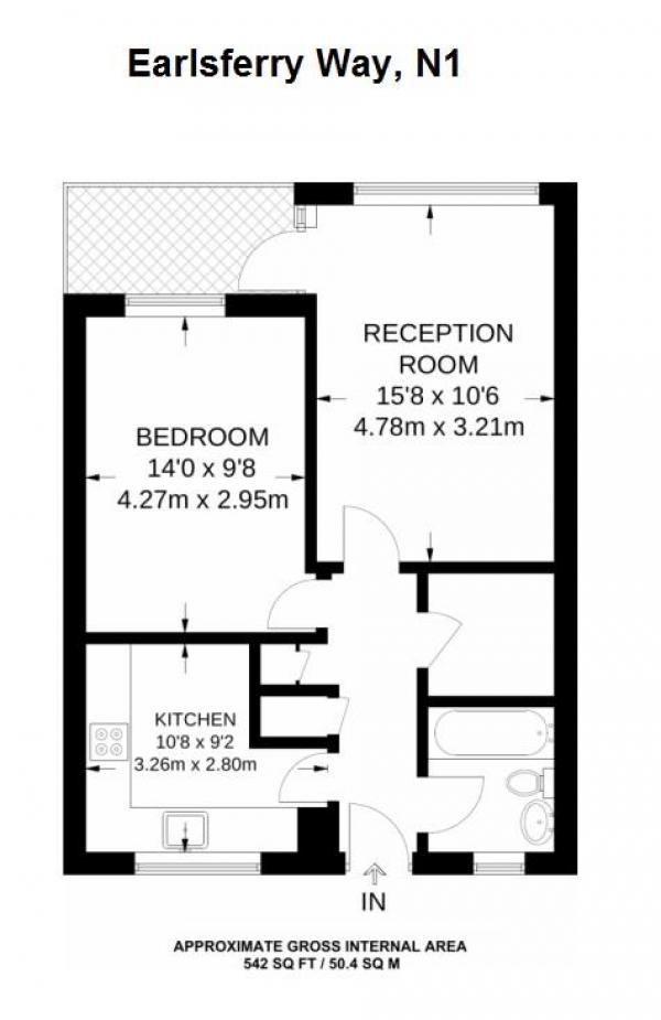 Floor Plan Image for 1 Bedroom Flat for Sale in Earlsferry Way, N1