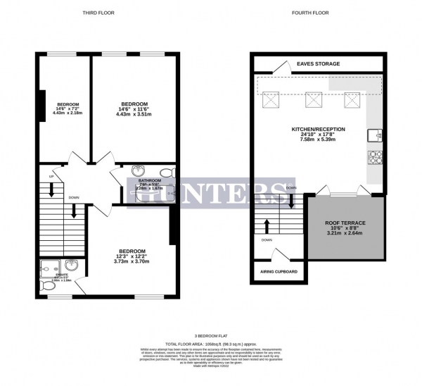 Floor Plan Image for 3 Bedroom Flat for Sale in Evering Road, London, N16