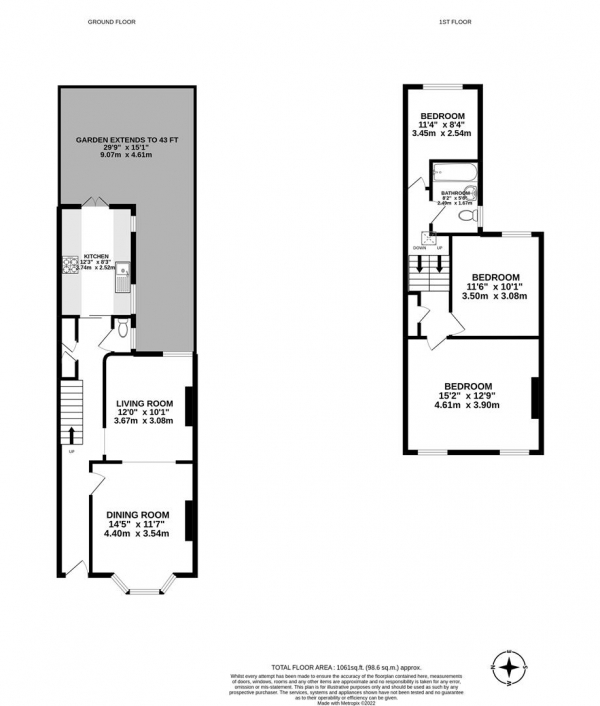 Floor Plan Image for 3 Bedroom Property to Rent in Winston Road, N16