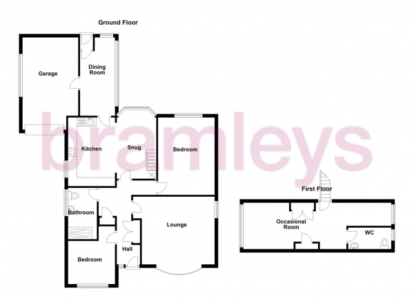 Floor Plan for 3 Bedroom Detached Bungalow for Sale in Windmill Hill Lane, Emley Moor, Huddersfield, HD8, 9TA - Guide Price &pound360,000