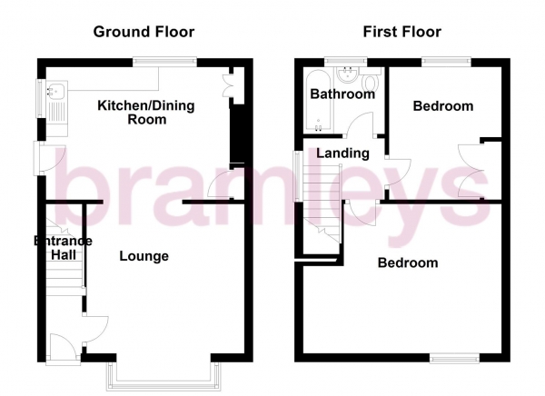 Floor Plan Image for 2 Bedroom End of Terrace House for Sale in Hallas Grove, Huddersfield