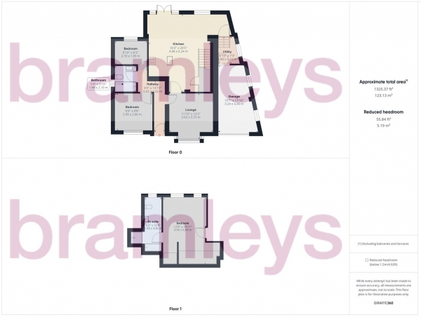 Floor Plan for 3 Bedroom Detached Bungalow for Sale in Fleminghouse Lane, Waterloo, HD5, 8QG - Offers in Excess of &pound250,000