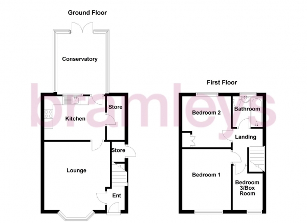 Floor Plan Image for 3 Bedroom Terraced House for Sale in Coniston Avenue, Huddersfield