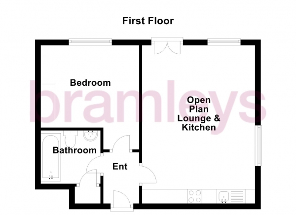 Floor Plan Image for 1 Bedroom Apartment for Sale in New Hey Road, Marsh, Huddersfield