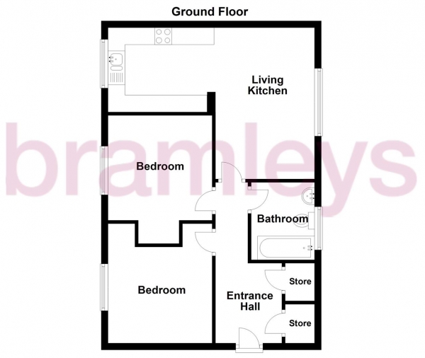 Floor Plan Image for 2 Bedroom Apartment for Sale in Marlington Drive, Huddersfield