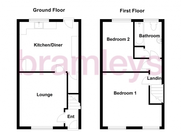 Floor Plan Image for 2 Bedroom Terraced House for Sale in Lowerhouses Lane, Lowerhouses, Huddersfield