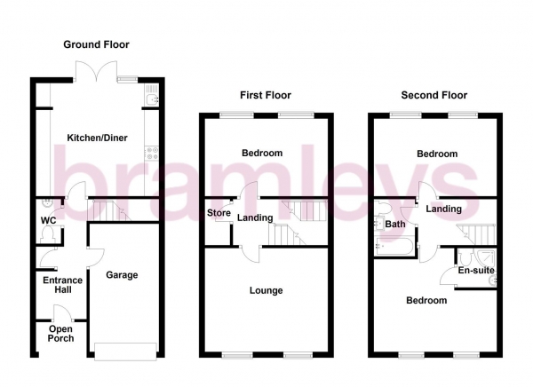 Floor Plan Image for 3 Bedroom Town House for Sale in Marlington Drive, Huddersfield