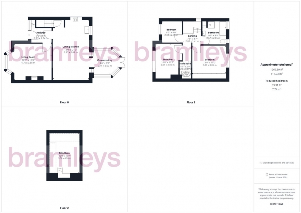 Floor Plan for 3 Bedroom Semi-Detached House for Sale in Broadgate, Almondbury, Huddersfield, HD5, 8HR -  &pound325,000