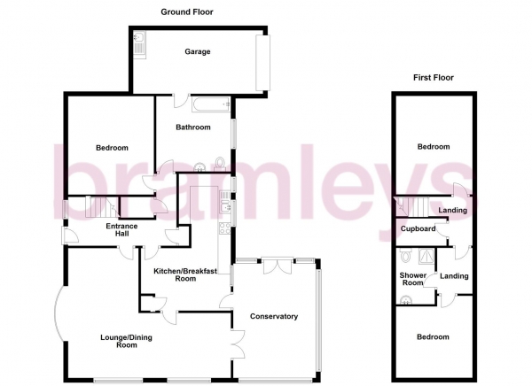 Floor Plan for 3 Bedroom Detached Bungalow for Sale in Alwen Avenue, Huddersfield, HD2, 2SJ -  &pound400,000