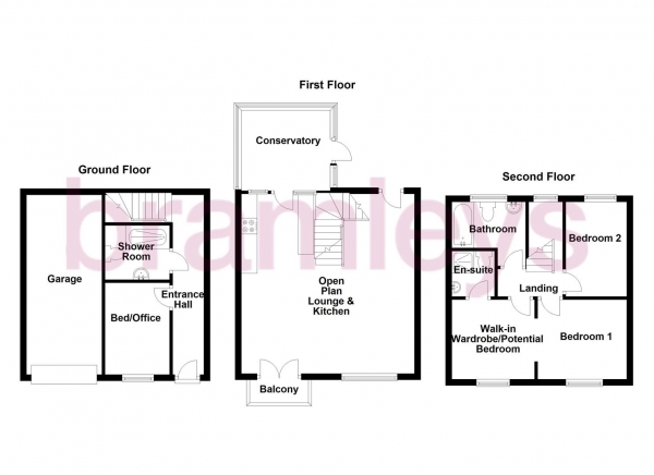 Floor Plan Image for 3 Bedroom Detached House for Sale in Bourn View Road, Netherton, Huddersfield