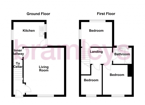 Floor Plan for 3 Bedroom Semi-Detached House for Sale in Bankfield Terrace, Armitage Bridge, Huddersfield, HD4, 7PE -  &pound100,000