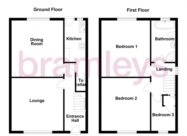 Floor Plan Image for 3 Bedroom End of Terrace House for Sale in Whitby Avenue, Huddersfield