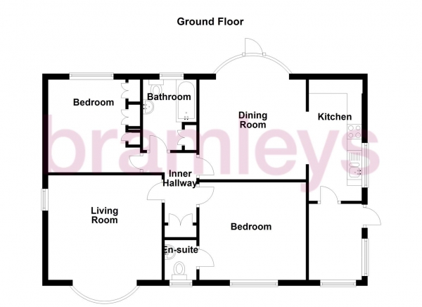 Floor Plan for 2 Bedroom Detached Bungalow for Sale in Dog Kennel Bank, Huddersfield, HD5, 8JB -  &pound225,000