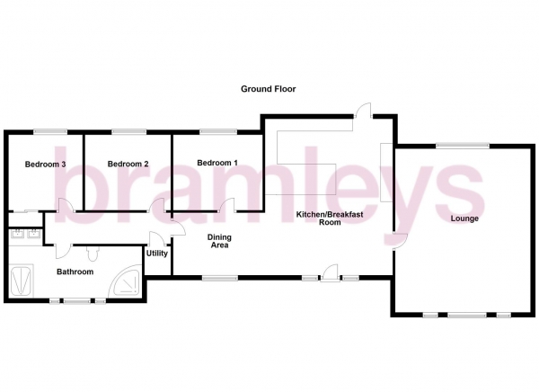 Floor Plan for 3 Bedroom Detached Bungalow for Sale in Greenhead Road, Huddersfield, HD1, 4EZ -  &pound475,000