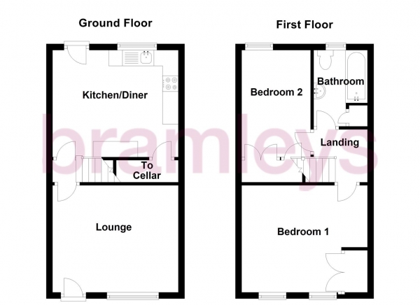 Floor Plan Image for 2 Bedroom Terraced House for Sale in St. James Road, Huddersfield