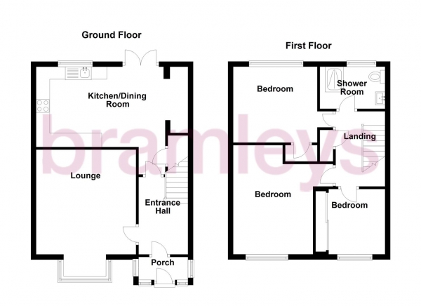 Floor Plan Image for 3 Bedroom Terraced House for Sale in Rockwood Close, Huddersfield