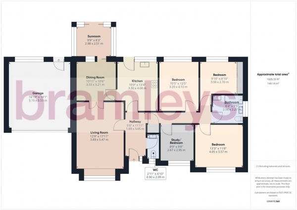 Floor Plan Image for 4 Bedroom Detached Bungalow for Sale in The Ghyll, Fixby, Huddersfield