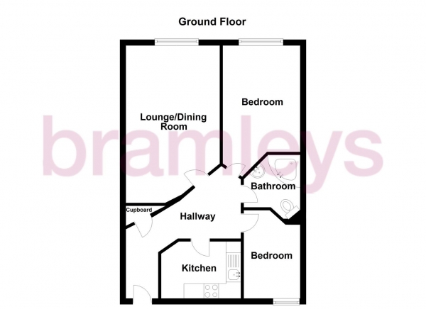 Floor Plan for 2 Bedroom Flat for Sale in Wood Lane, Huddersfield, HD4, 6PT -  &pound75,000