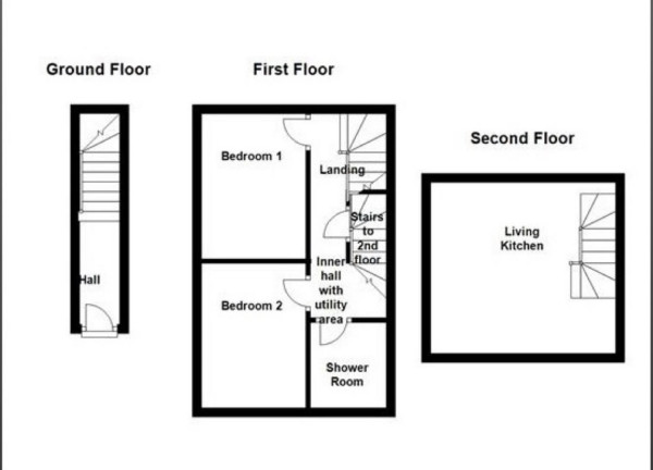 Floor Plan Image for 2 Bedroom Flat to Rent in Westbourne Road, Marsh