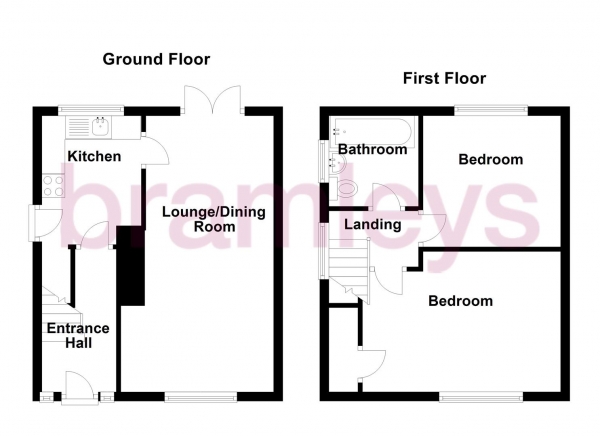 Floor Plan for 2 Bedroom Semi-Detached House for Sale in Hangingstone Road, Berry Brow, Huddersfield, HD4, 7QT - OIRO &pound150,000