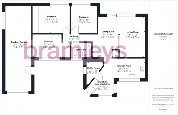 Floor Plan Image for 3 Bedroom Detached Bungalow for Sale in Furnbrook Gardens, Huddersfield