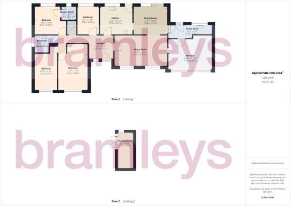 Floor Plan for 4 Bedroom Detached Bungalow for Sale in Jilley Royd Lane, Huddersfield, HD2, 2FQ -  &pound549,950